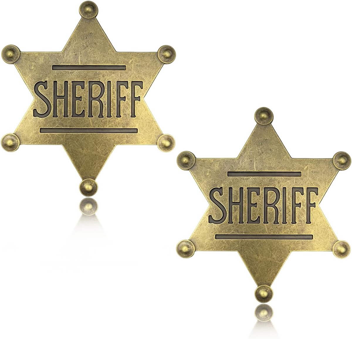 2 stuks sheriffster broche speldjes vintage design met hexagram motief legering pinnen voor verzamelaars strafvervolging verjaardag jubileum herdenking