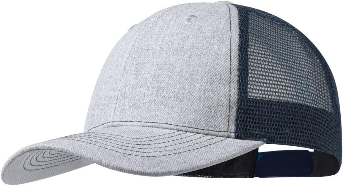 Casual baseballpet, 5 panelen, met mesh aan de achterkant, verstelbaar met kunststof sluiting, voor heren, dames, zomer.