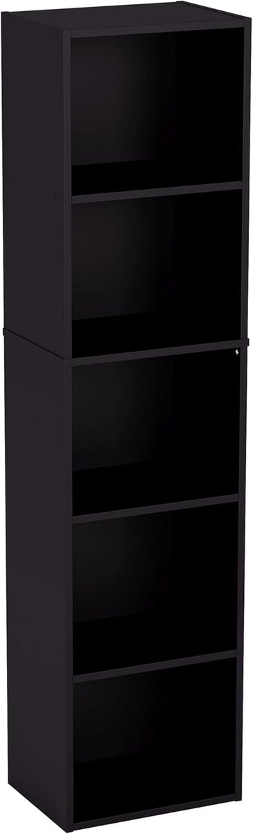 Designs Oxford 5 Tier Cube Boekenkast, Zwart Houten Rekken Display Opslag Unit Kantoor Woonkamer Meubels