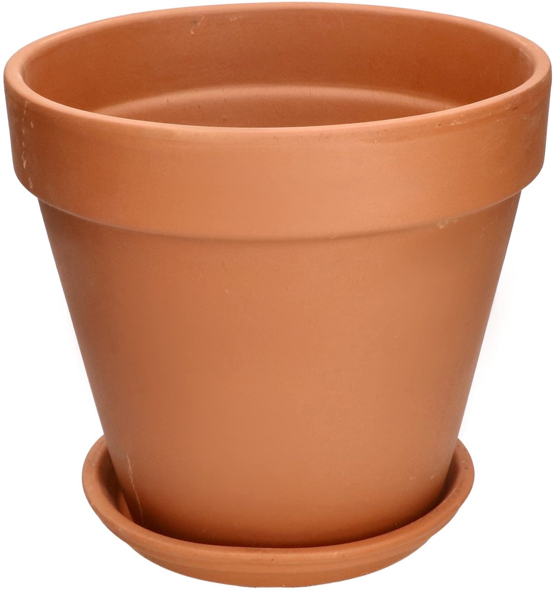 KOTARBAU® Terracotta Bloempot - Plantenpot met Schotel en Afvoergat ⌀ 27 cm Bloempot - 24,5 cm hoog - Ongeglazuurd Keramiek - Terracotta