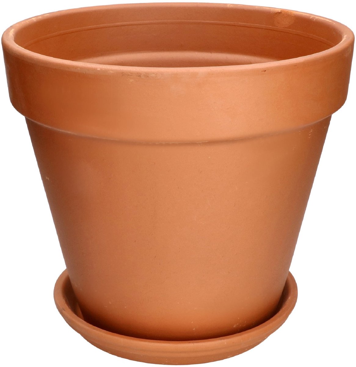 KOTARBAU® Terracotta Bloempot - Plantenpot met Schotel en Afvoergat ⌀ 35 cm Bloempot - 30 cm hoog - Ongeglazuurd Keramiek - Terracotta