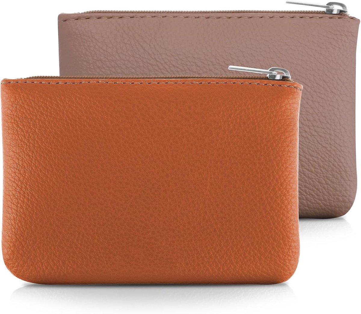 simarro 2pcs Lychee Pattern Wallet PU Zipper Portable Wallet Mini Change Wallet Coin Pocket for Women Credit Card ID - ShopVlot