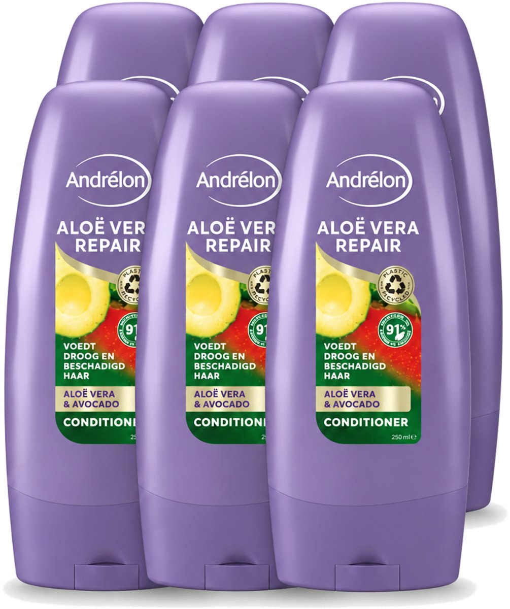 6 x Andrélon - Aloe Vera Repair - Conditioner - Verzachtend & Herstellend - 250 ml - Voordeelverpakking - 6 stuks