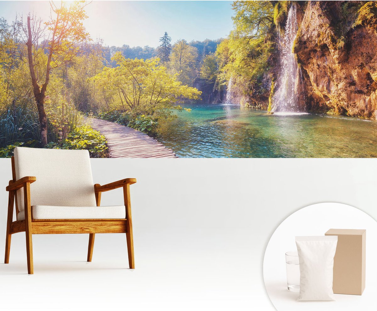 Wallfluent Fotobehang - Groente Vliesbehang - 250x104 cm - Natuurlijk Landschap Muurschildering - Gang behang Landschappen - Fotobehang Vlies - Slaapkamer behang