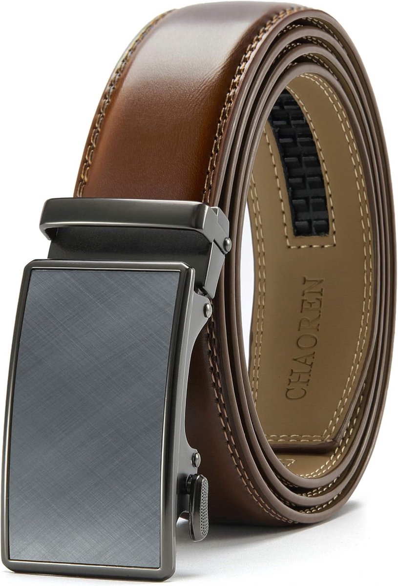 Leren riem voor heren 35mm - automatische ratchet - maat op maat - perfect voor zakelijke outfits - ShopVlot