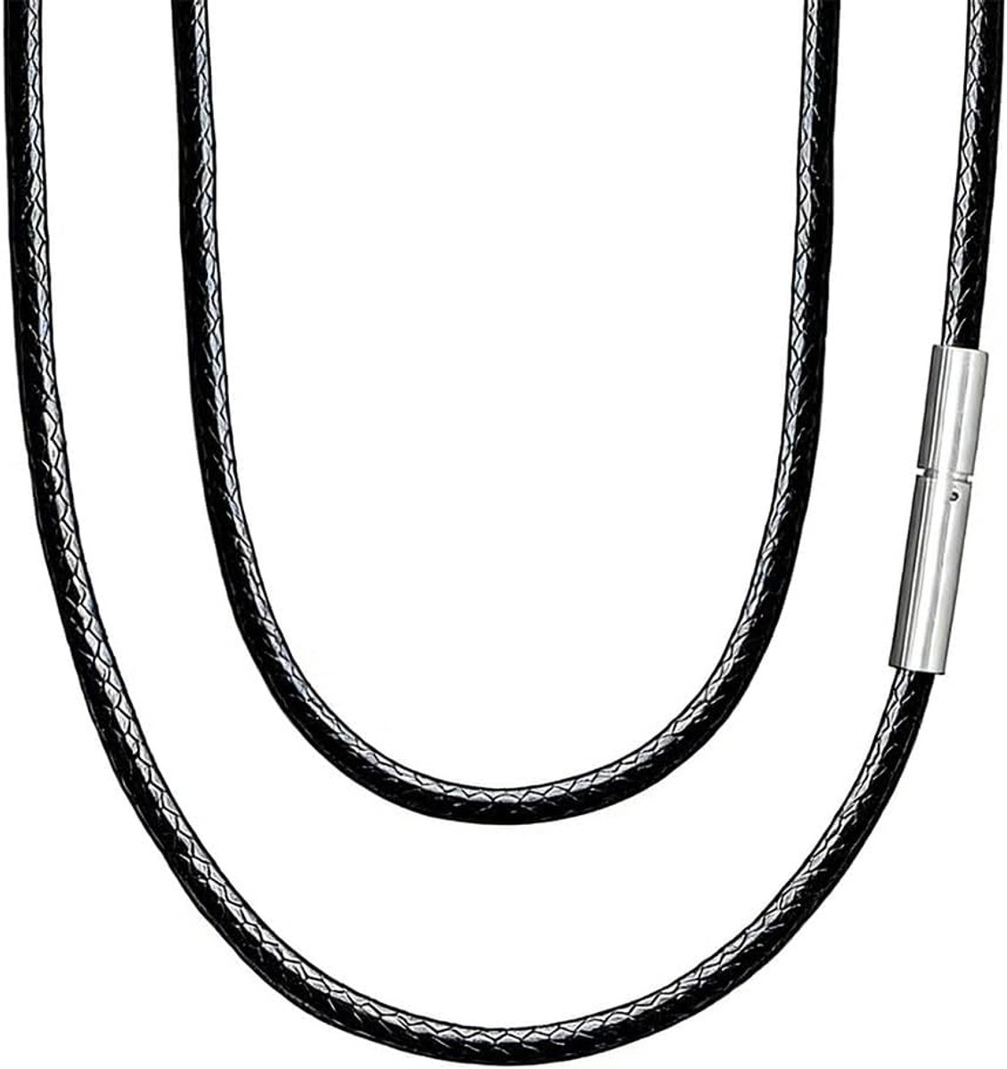 Leren halsketting 45/50 cm - robuust leer - roestvrijstalen sluiting - ideaal voor zwemmen - ShopVlot