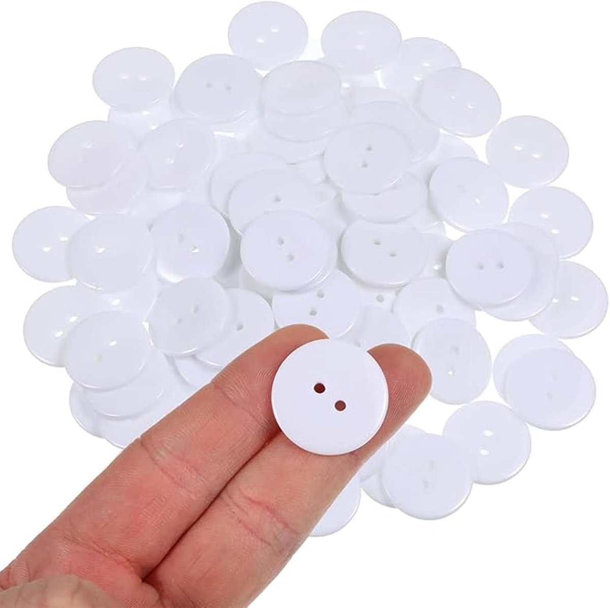 Knopen, witte 12,5 mm glinsterende knopen, 2 gaten, platte knopen, parelmoer voor kleding, handwerk, naaien, scrapbooking en meer