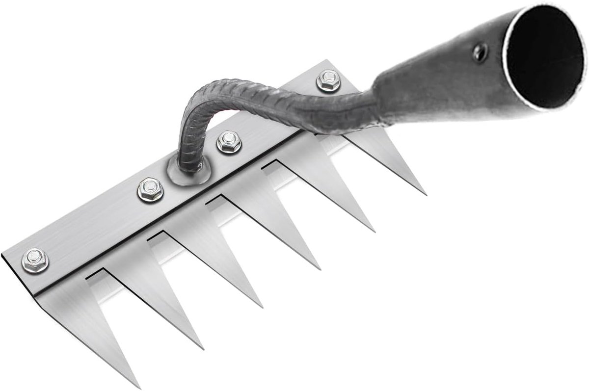 Multifunctioneel onkruidgereedschap, onkruidhaak, draagbare onkruidtrekker, gereedschap voor erf en tuin, voor wieden/losmaken / zaaien (zonder stok) (6 tanden)
