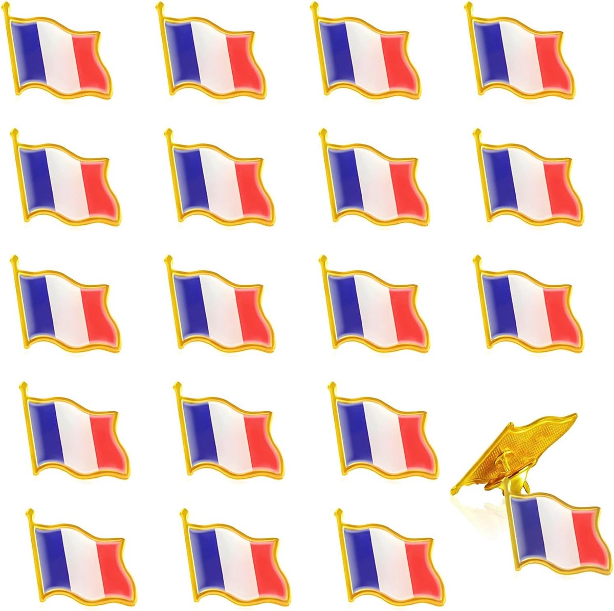 20 stuks Pins Franse Vlag Metalen Pin Franse Vlag Broches Franse Nationale Vlag Pin Badge Pins Europa Pins Kostuum Franse Nationaal Partij Sportfans Jas Rugzak
