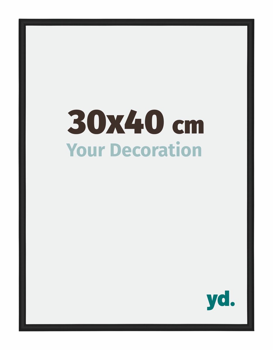 yd. Your Decoration - Fotolijst 30x40 cm - Aluminium - Zwart Hoogglans - Miami