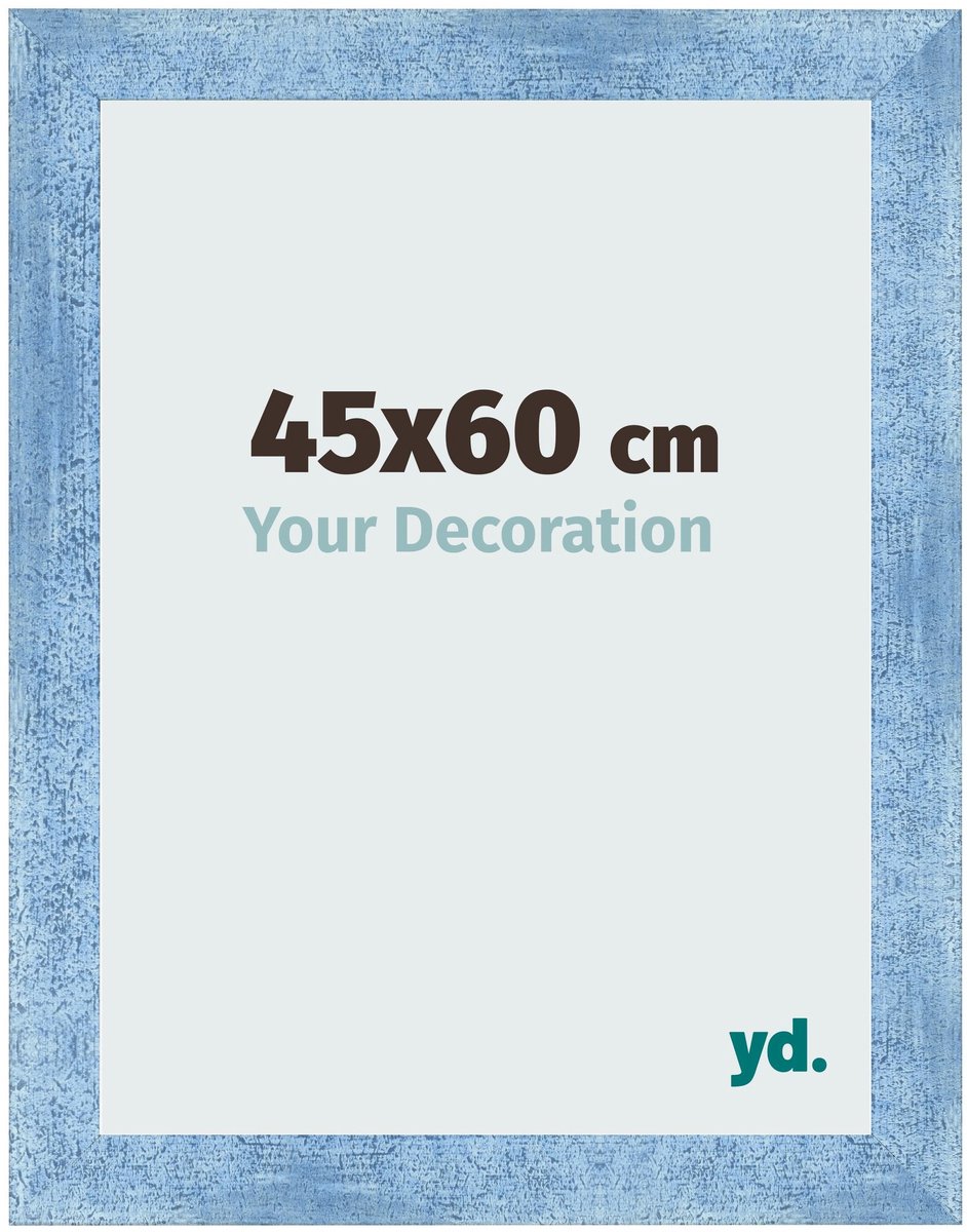 yd. Your Decoration - Fotolijst 45x60 cm - MDF - Helder Blauw Geveegd - Pisa