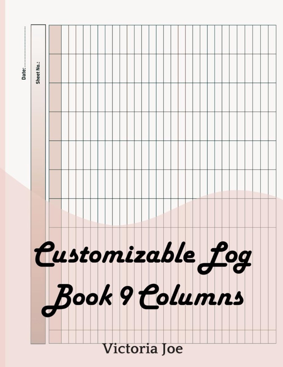 Customizable Log Book 9 Columns: Multipurpose notebook with nine columns for tracking activity on Small Businesses or - ShopVlot