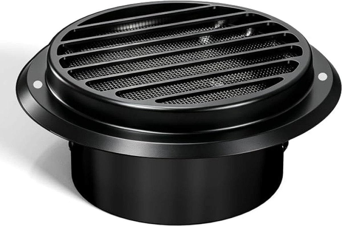 Ventilatierooster 120 mm RVS 304 rond muurrooster met insectengaas – Verdikt model