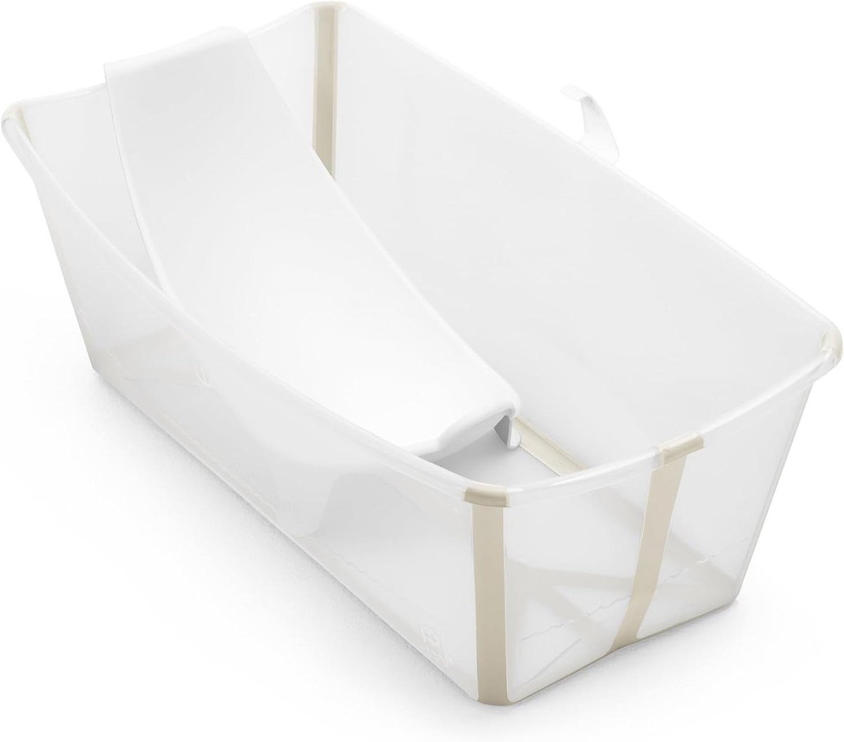 Opvouwbaar Babybad - Draagbaar Badje - Comfortabel Baden - Inclusief Newborn Support - 64 cm Lengte - Zand Beige