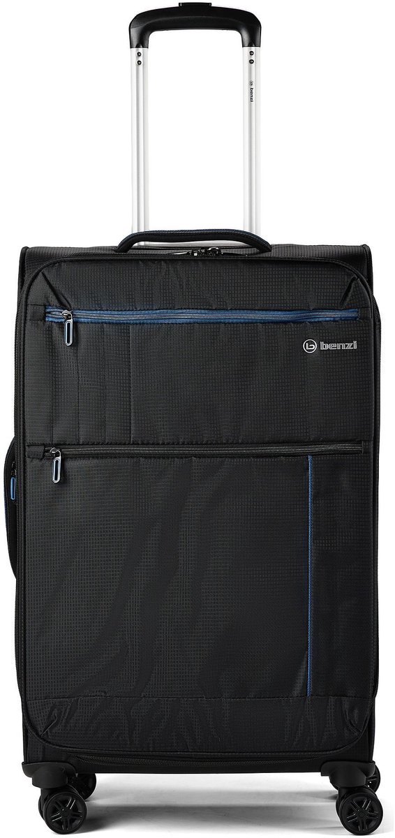 Benzi 5825 4 wielen Trolley M 67 cm met uitbreidingsplooi - Zachte bagage - Slot met sleutel - schwarz
