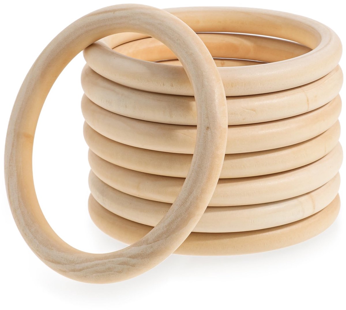 Houten ringen voor handwerk, onafgewerkte houten ringen, macramé ambacht, hangerconnectoren voor doe-het-zelf projecten, macramé en sieraden maken