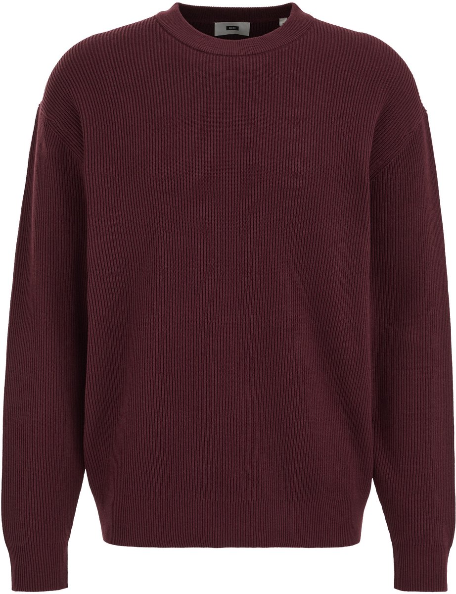 WE Fashion Heren regular fit sweater met structuur