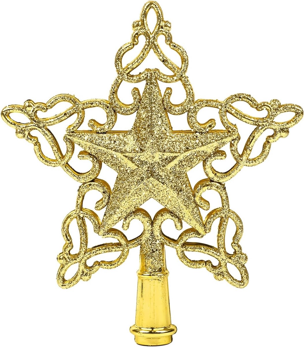 Glitterende Ster Kerstboomtopper voor Feestelijke Versiering - Decoratie voor Thuis en Kerstmis (Goud)
