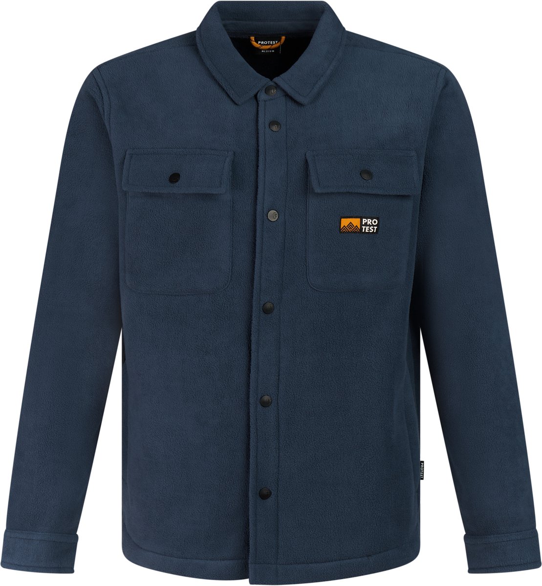 Protest PRTHideout Jas Heren Overshirt Outdoorjas Fleece Drukknopen Marineblauw
