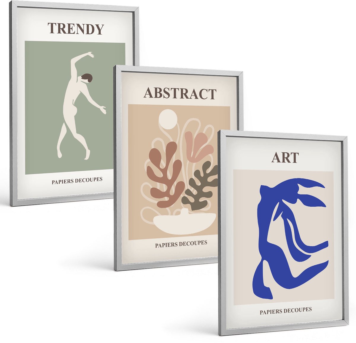 Coloray 3-Delige Schilderij Set - Stijlvolle Figuren En Plantenposters Van Henri Matisse - 40 x 60 cm - Decoratieve Schilderijen - Woonkamer - Interieur - Interieur Decoratie