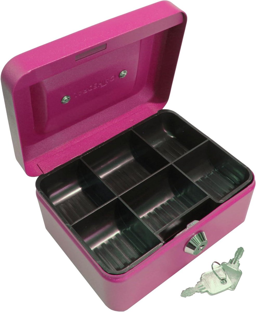 Geldcassette - Kleine kluis - Geld bewaren - Met muntgleuf - 153 cm - Roze