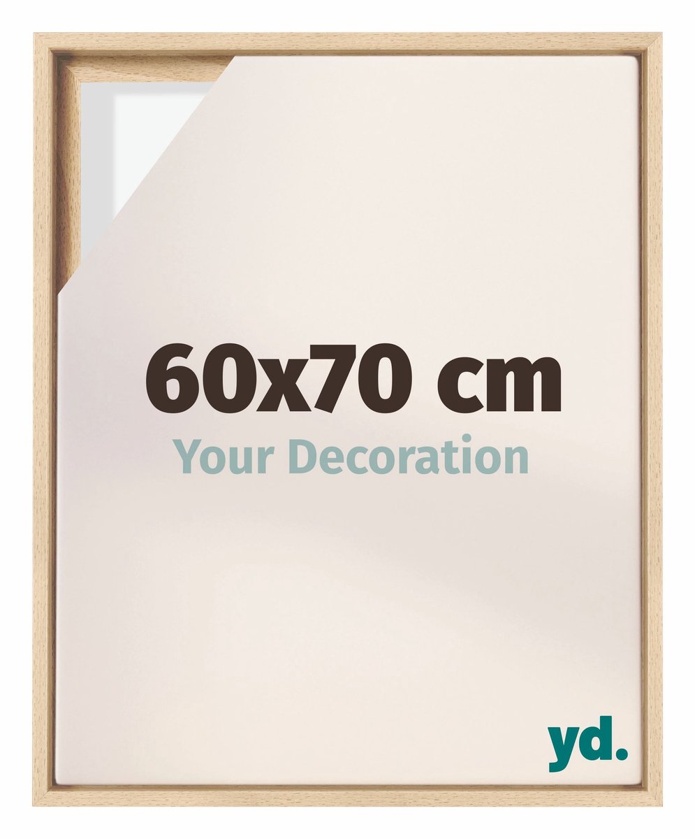 yd. yd, Baklijst 60x70 cm Beuken - Lijst voor Canvasdoek - MDF Lyon