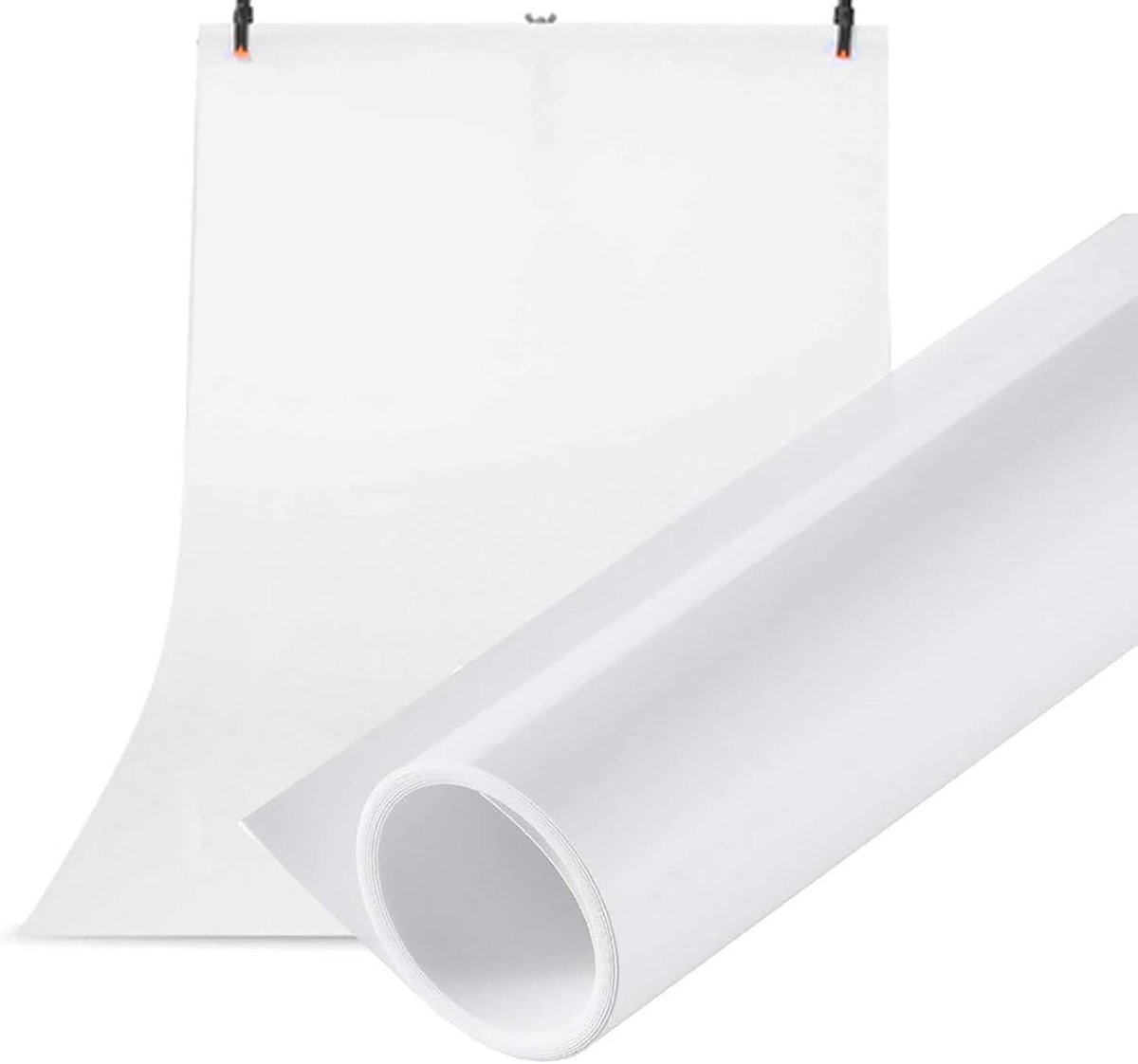 PVC-achtergrond 120 x 200 cm, Fotografie-achtergronden, Wit | Waterdicht, Mat, Gladde Achtergrond voor Fotostudio, Portret, Productfotografie, Dubbelzijdige Fotoachtergrond