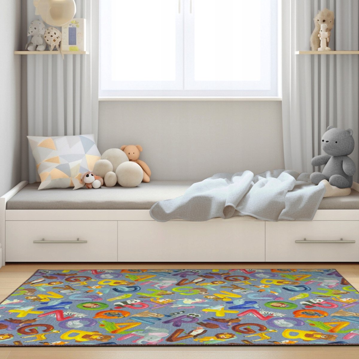 Kinderkleed Alfabet Dieren 100x150 cm - Educatief en Kleurrijk
