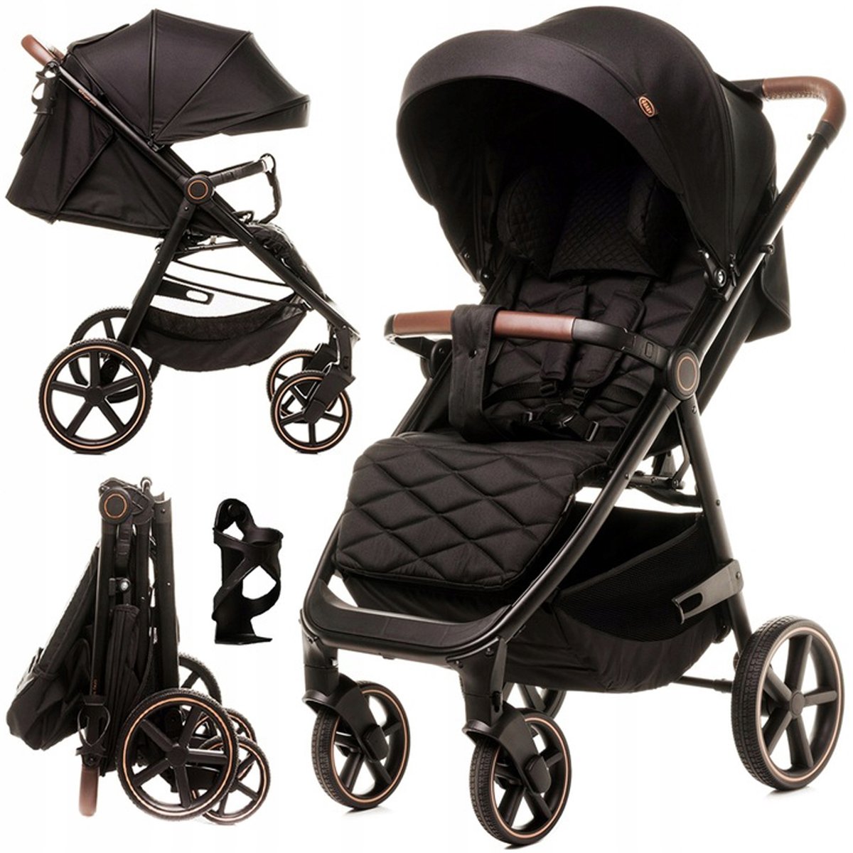 4Baby Stinger Pro Kinderwagen - Lichtgewicht, 0-22kg, Grote Wielen