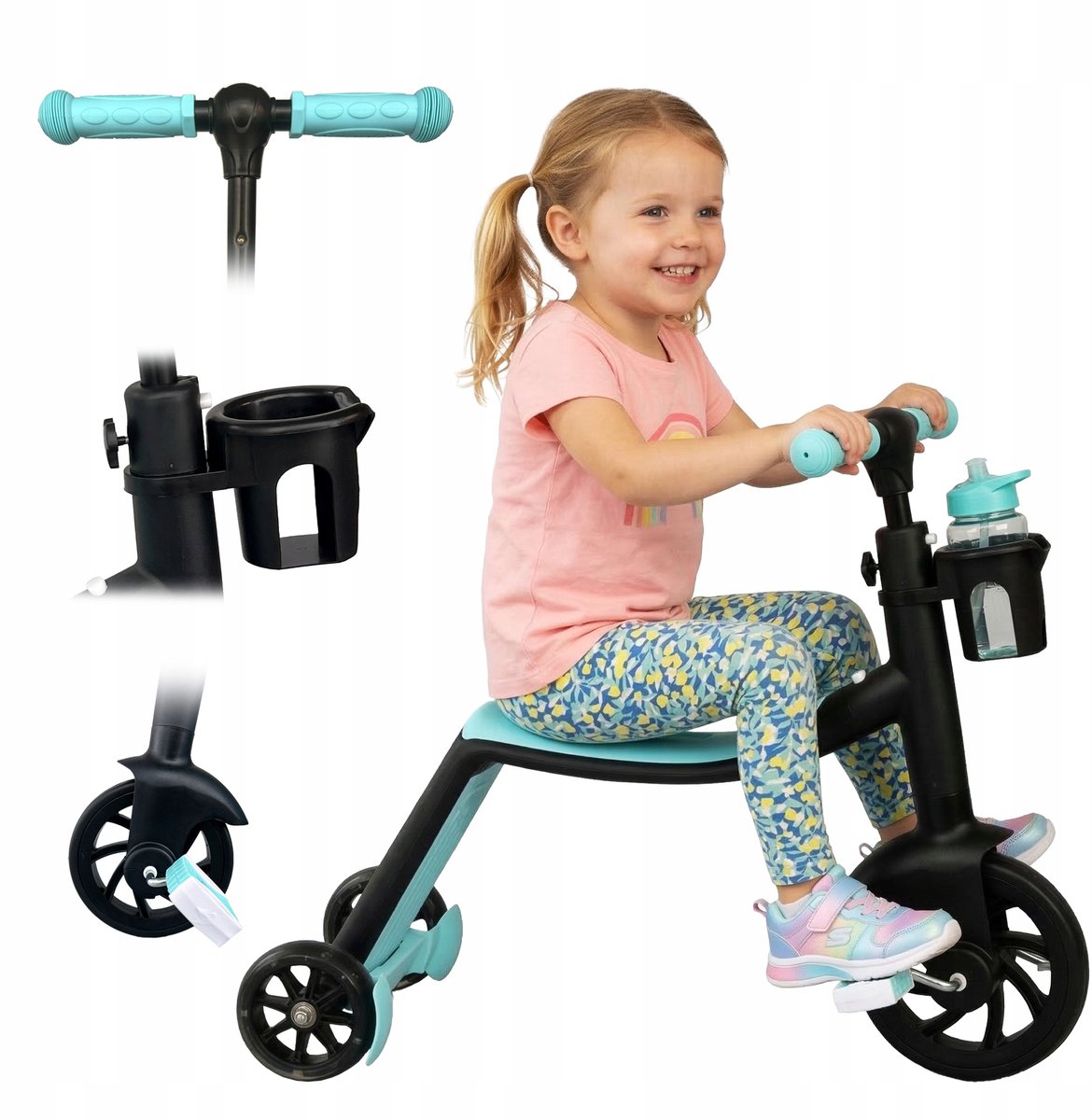 PLAYIO 3-in-1 Kinderloopfiets, Driewieler & Step - Veelzijdig Speelplezier