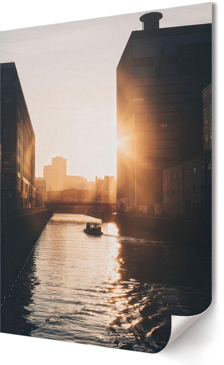 Coloray Polycanvas Poster - Ochtendlandschap, Groente - A3 - Zwart-wit Design - Rechthoek - Muurdecoratie - Woonkamer - Expressief