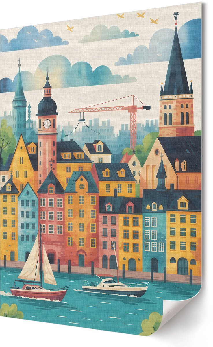 Coloray Polycanvas Wandposter - Minimalisme Van Dynamiek, Illustratie - A2 - Zwart Design - Rechthoek - Muurkunst - Woonkamer, Slaapkamer, Kantoor - Modern