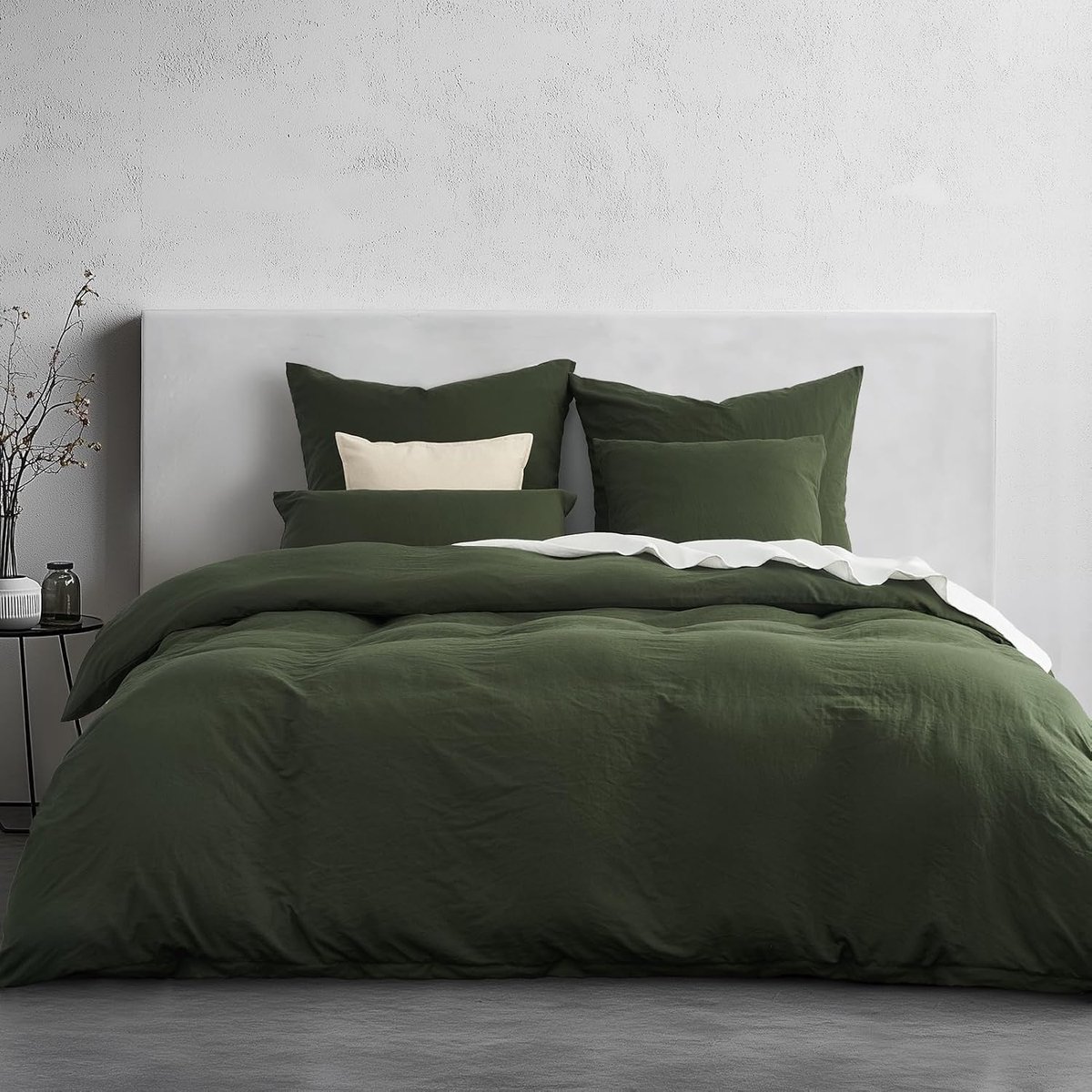 Dekbedovertrekset 240x220 cm - 3-delig Microvezel - Oeko-Tex - Olijfgroen