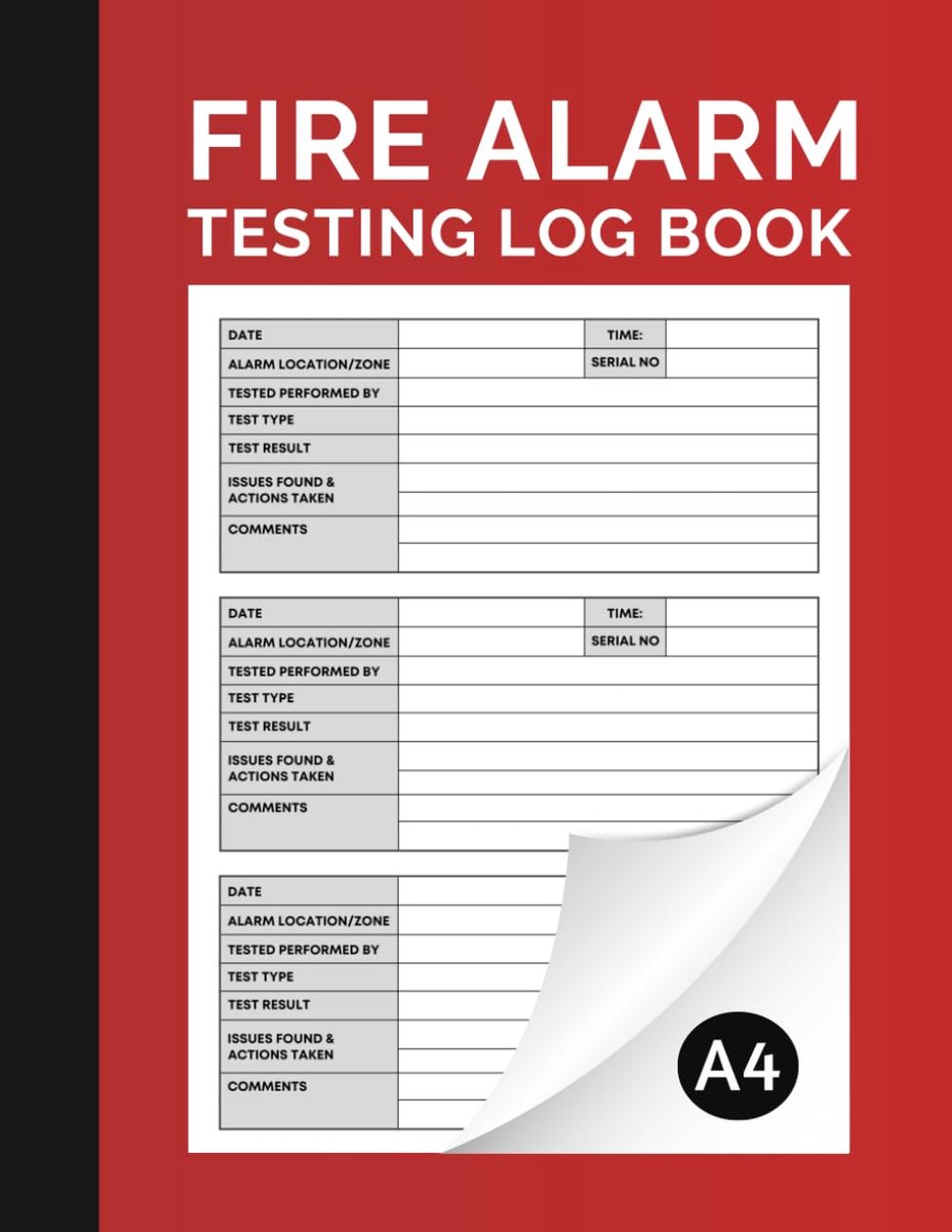 Fire Alarm Testing Log Book: Fire Alarm Testing and Maintenance Log For Landlords, Businesses, Schools, Offices - ShopVlot