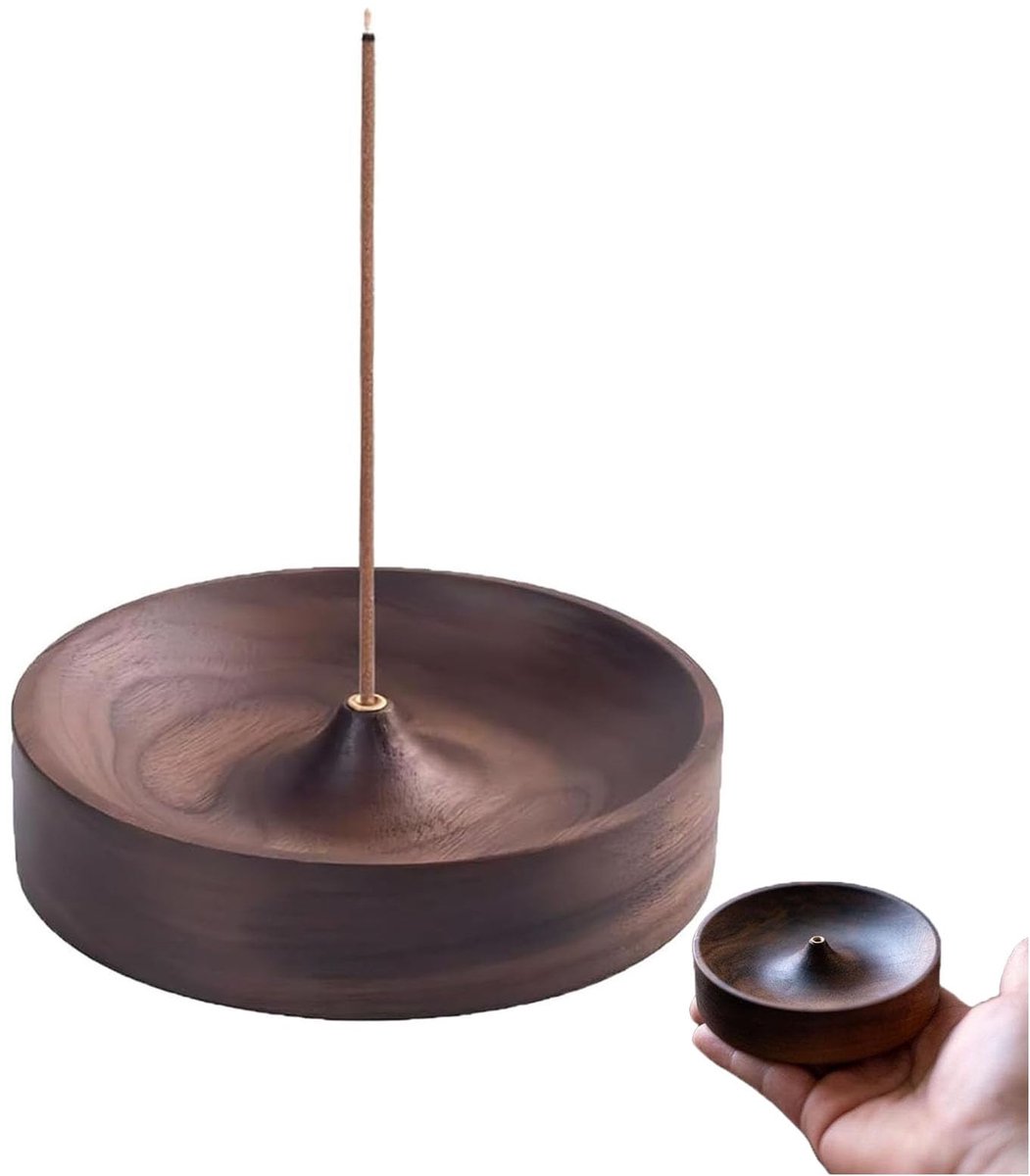 Yuannee Wierookhouder, ronde houten wierookstokhouders, cirkelvormige wierookhouder voor theeceremoniehouders voor - ShopVlot