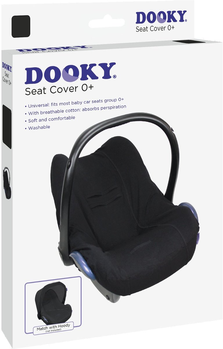 Dooky Seat Cover 0+ Autostoel hoes Zwart Uni - Universele Autostoelhoes Maxi Cosi CabrioFix, Maxi Cosi hoes Pebble, Maxicosi hoes, Cybex en meer - Autostoelhoes Baby Universeel – foto 4