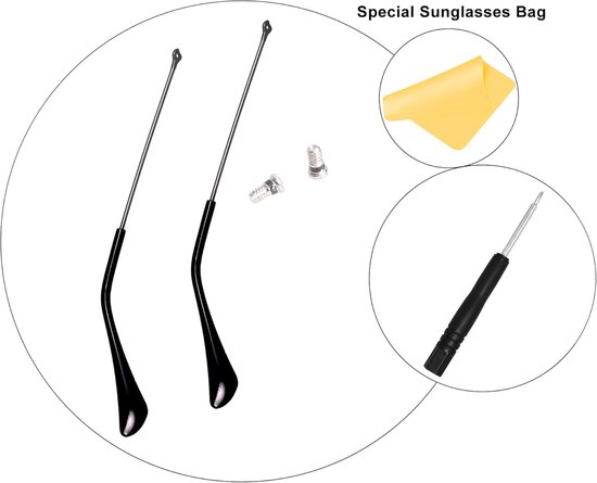 Arm Tempel Tips Voor Ray-Ban Aviator RB3025 Zonnebril Reparatie Kit Onderdelen — afbeelding 2