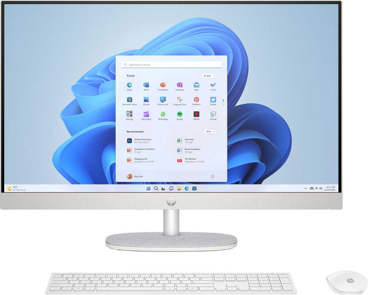 HP All-in-One 27-cr0071nd Intel Core i7-1355U 27inch FHD AG 16GB DDR4 512GB PCIe NVMe SSD W11H Shell White Intel® Core™ i7 68,6 cm (27") 1920 x 1080 Pixels Alles-in-één-pc DDR4-SDRAM Windows 11 Home Wi-Fi 6 (802.11ax) Wit