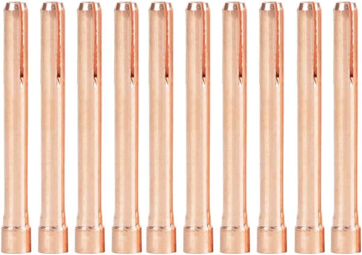 10 stuks WIG-collectors 10N24, 2,4 mm lochdiameter Wig-spanhuls van koper, lasbrander-spantang lasapparatuur accessoires voor WP-17/18/26 TIG-lasbrander