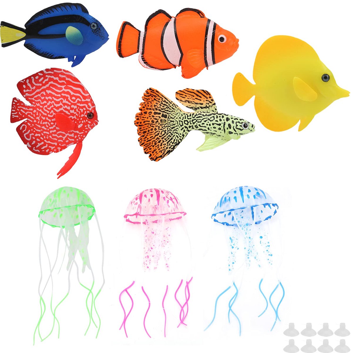 Allecto Plus - Aquarium Decoratie Kunstmatig Glow Vis Aquarium Landschapsbenodigdheden Simulation Glow Vis Aquarium Decoratie voor Aquarium