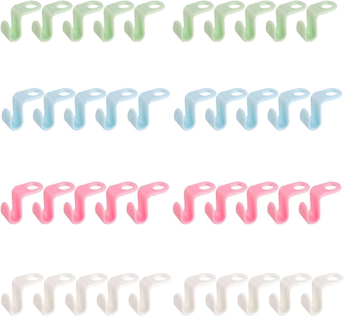 40 Stuks Kledinghanger Verbindingshaken, Mini Veelkleurige Cascading Ruimtebesparende Clip Drop Jas Hanger Verbindingshaken voor Kledingkast Organiseren