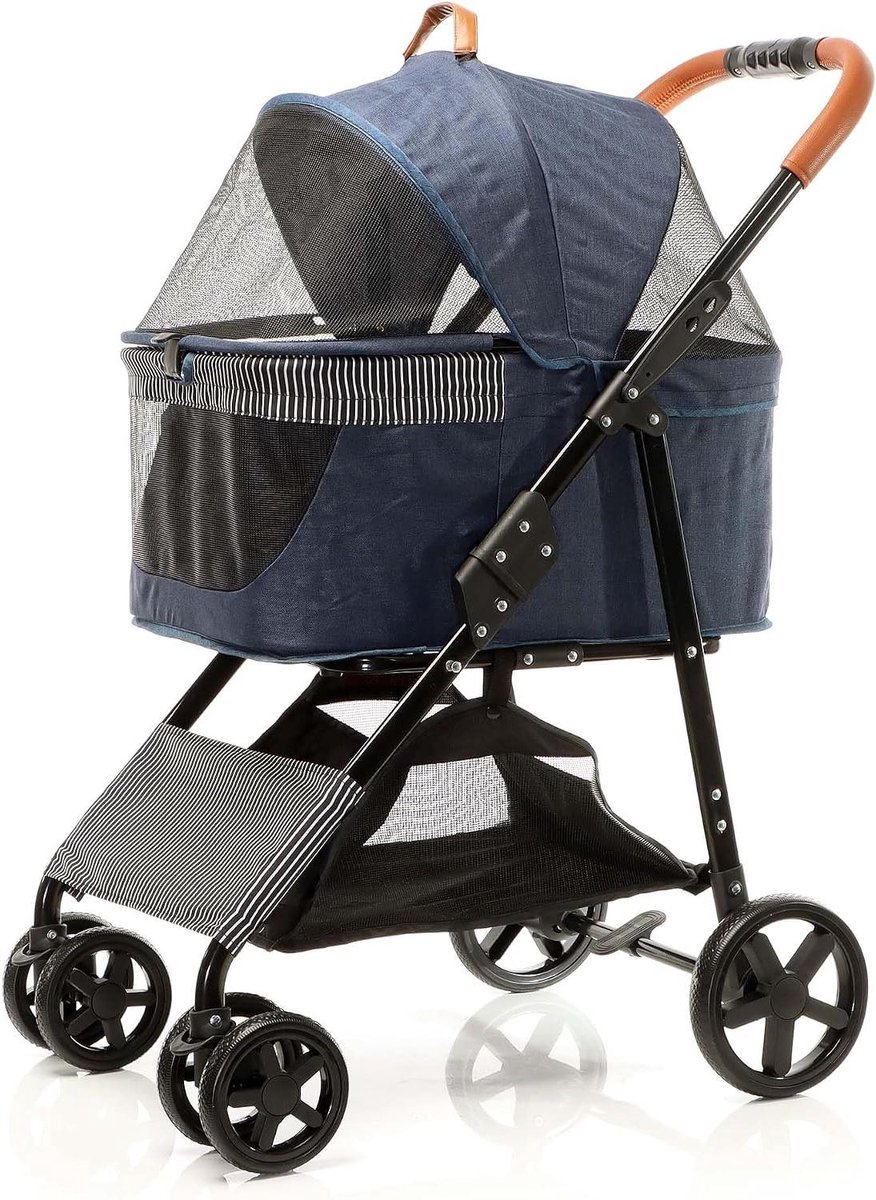 Hondenwagen - Huisdierbuggy - Comfortabel Vervoer - Afneembare Draagtas - 76 x 995 cm - Blauw