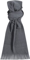 Polar fleece sjaal - Sjaal met franjes - Sjaals - 160 x 29 cm - Grijs