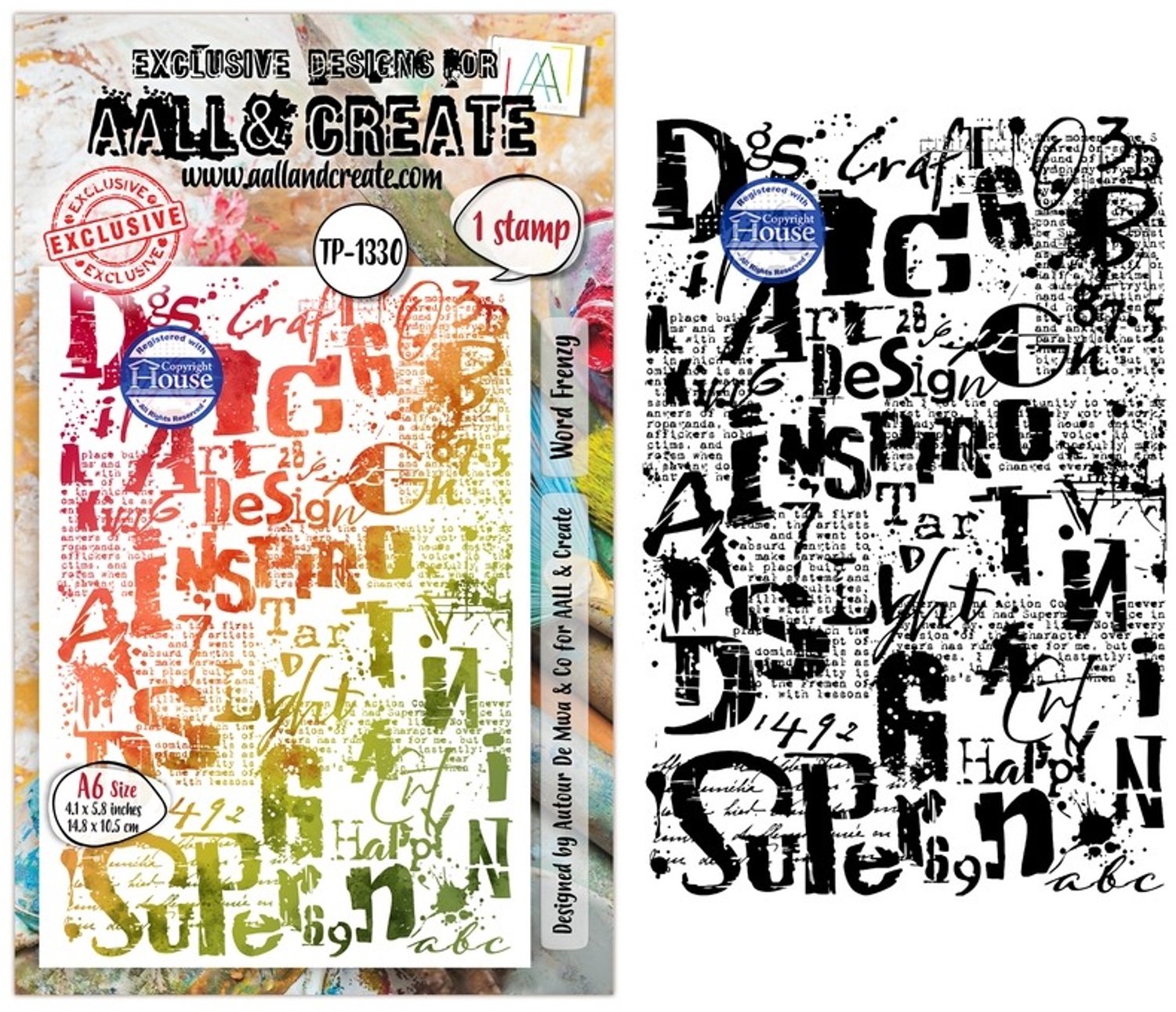 Aall & Create clearstamp A6 - Word frenzy