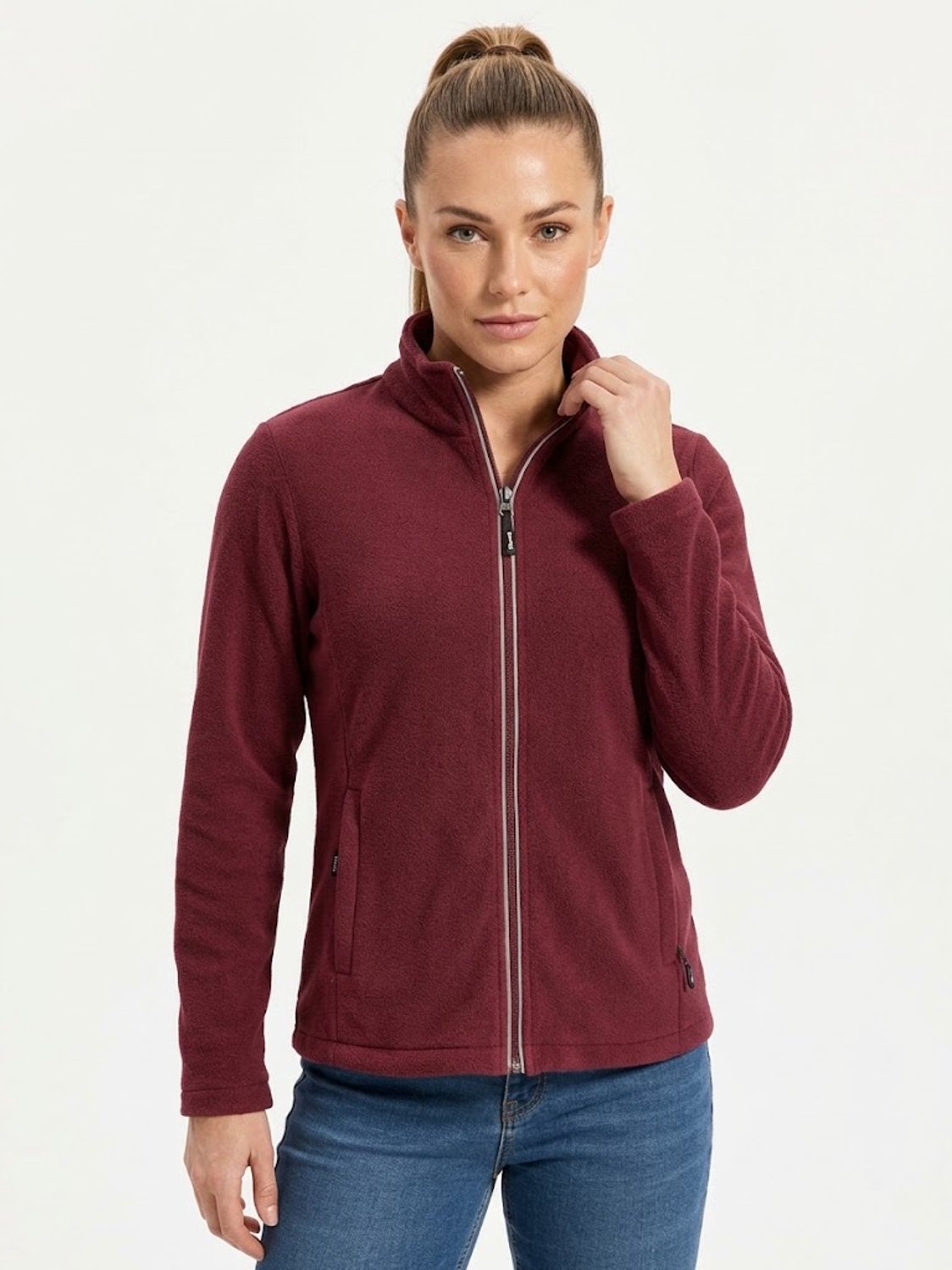 BUBW Dames Outdoorjas Outdoorjassen Outdoor Jas Dames Ademend Warme Fleece Jas Winddicht Rood