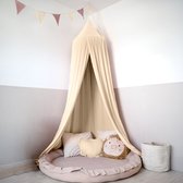LILIMAUS Klamboe baby met gouden details - bedhemel en hemeltje kinderkamer - mousseline katoen - 245 cm - crème