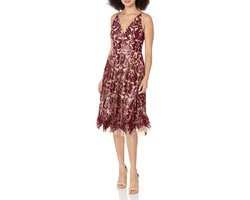 Midikleid met diepe uitlopende pasvorm