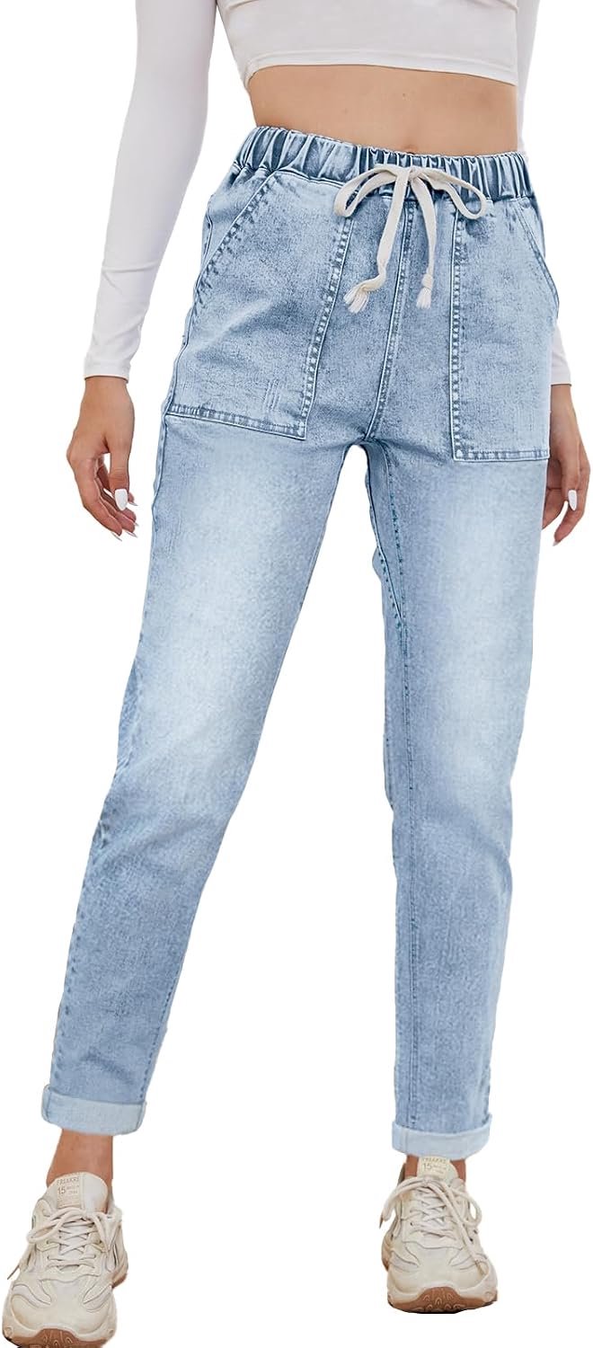 Jeans met hoge taille en wijde pasvorm
