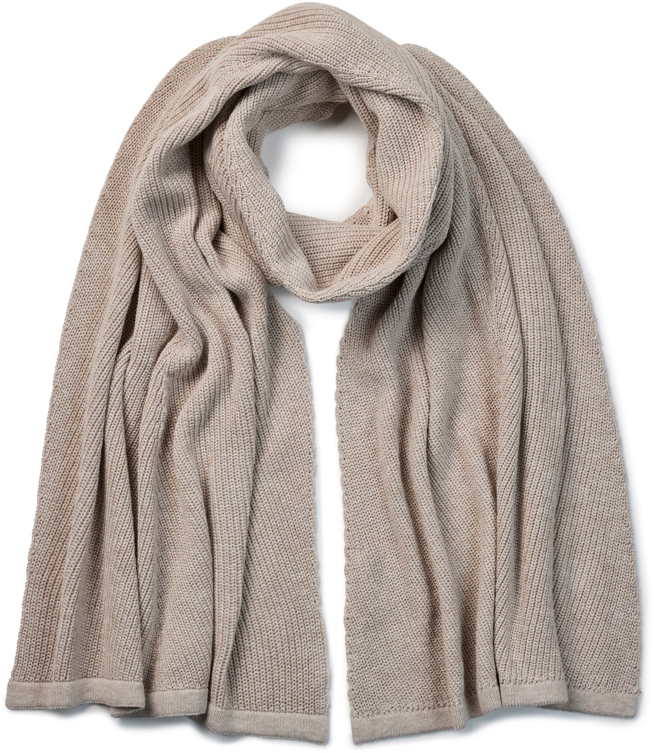 FALKE Selection Stola comfortabel katoen linnen Cape dames beige - maat ONESIZE