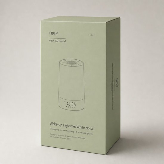 UPLY Wake up light met White Noise - Lichtwekker met zonsopgang - 30 slaapgeluiden - Nachtlamp - Wit van UPLY — afbeelding 2
